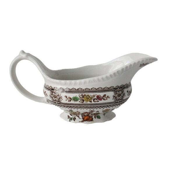 Vintage Wood & Sons Burslem Dorset Gravy Boat with Plate 1950s - Picture 4 of 7